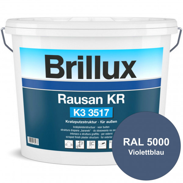 Rausan KR K3 3517 mit Protect (RAL 5000 Violettblau) Organisch gebundener Kratzputz für wetterbestän