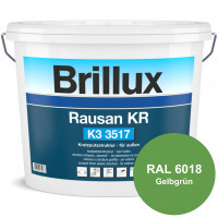 Rausan KR K3 3517 (RAL 6018 Gelbgrün) Organisch gebundener Kratzputz für wetterbeständige Oberfläche