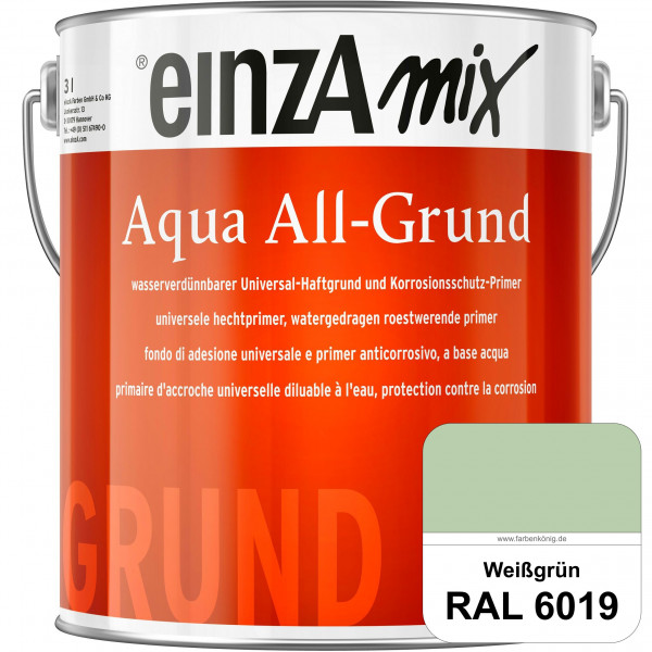 einzA Aqua All-Grund (RAL 6019 Weißgrün) Wasserverdünnbarer Haftgrund & Korrosionsschutz-Primer