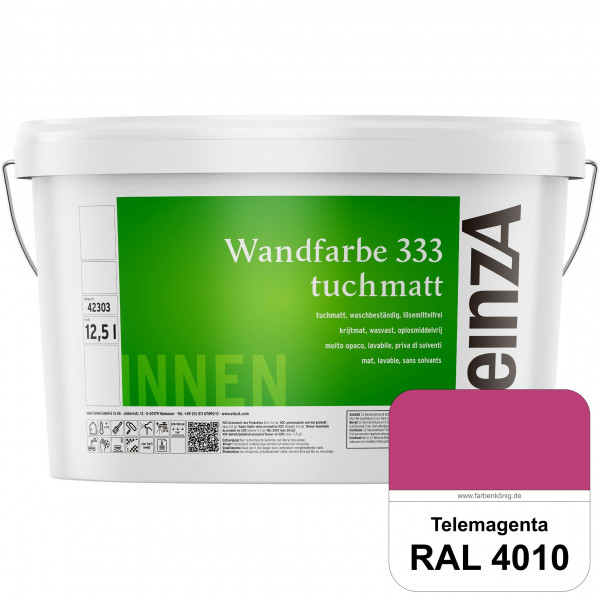 einzA Wandfarbe 333 tuchmatt (RAL 4010 Telemagenta) Hochdeckende, waschbeständige Wandfarbe