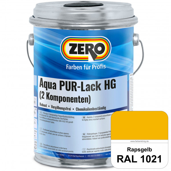 Aqua PUR-Lack HG inkl. Härter (RAL 1021 Rapsgelb)