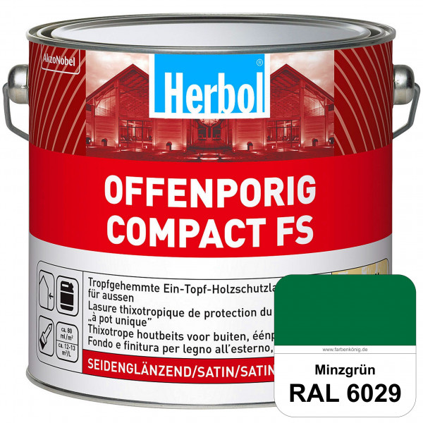 Offenporig Compact FS (RAL 6029 Minzgrün) Rationelle & thixotrope Ein-Topf-Holzlasur (außen)