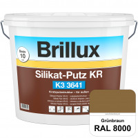 Silikat-Putz KR K3 3641 (RAL 8000 Grünbraun) Dekorativer Kratzputz auf Silikatbasis