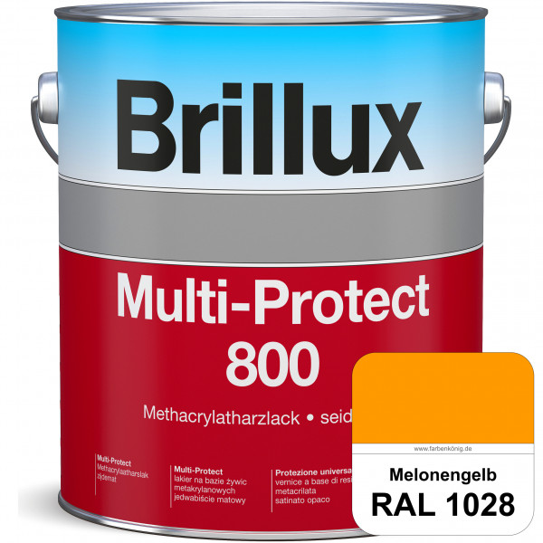 Multi-Protect 800 (RAL 1028 Melonengelb) seidenmatter, hoch wetterbeständiger Methacrylatharzlack, f