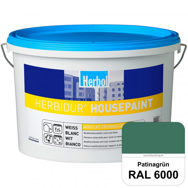 Herbidur Housepaint (RAL 6000 Patinagrün) seidenmatte Reinacrylat-Fassadenfarbe