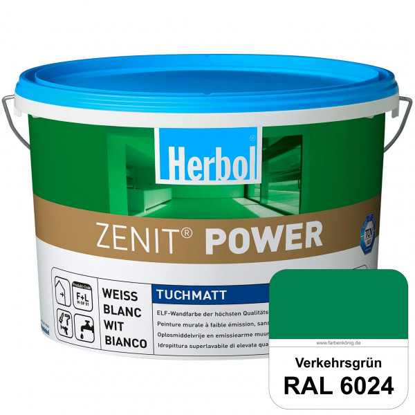 Herbol Zenit Power (RAL 6024 Verkehrsgrün) Superdeckende ELF-Wandfarbe