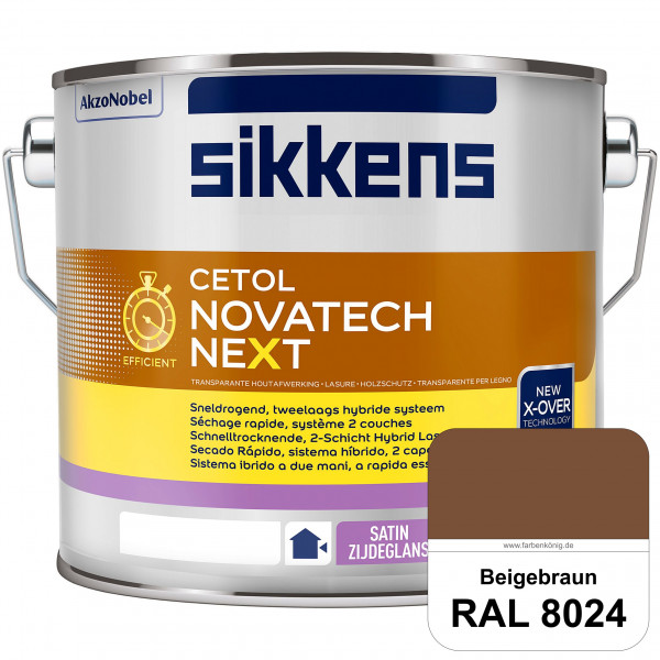 Cetol Novatech neXt (RAL 8024 Beigebraun) Schnelltrocknende Hybrid-Lasur mit höchster Wetterbeständi