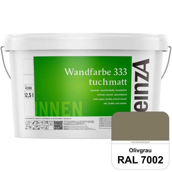 einzA Wandfarbe 333 tuchmatt (RAL 7002 Olivgrau) Hochdeckende, waschbeständige Wandfarbe