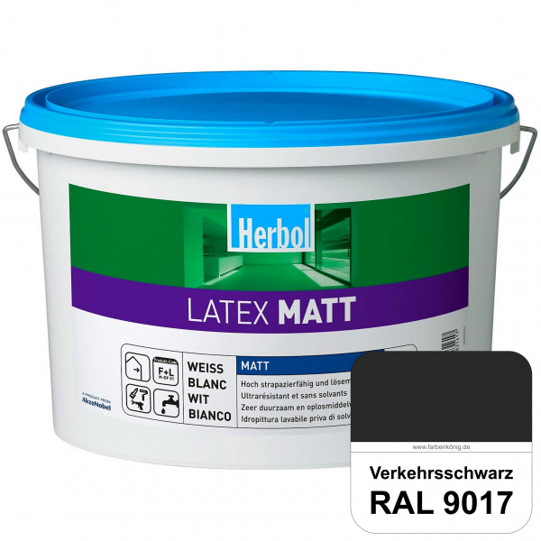 Latex Matt (RAL 9017 Verkehrsschwarz) Matte Latexfarbe mit hoher Strapazierfähigkeit