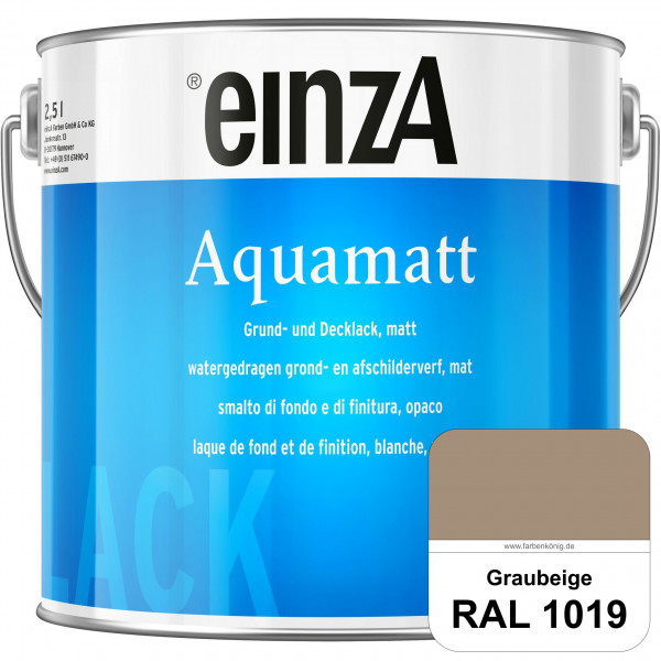 einzA Aquamatt (RAL 1019 Graubeige) Wasserverdünnbare Vorstreichfarbe & matte Lackfarbe