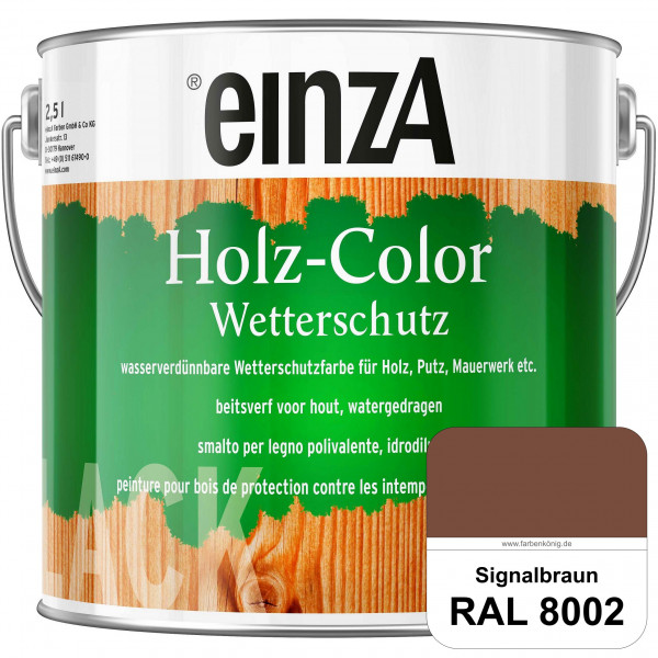 einzA Holz-Color (RAL 8002 Signalbraun) Wetterschutzfarbe für außen