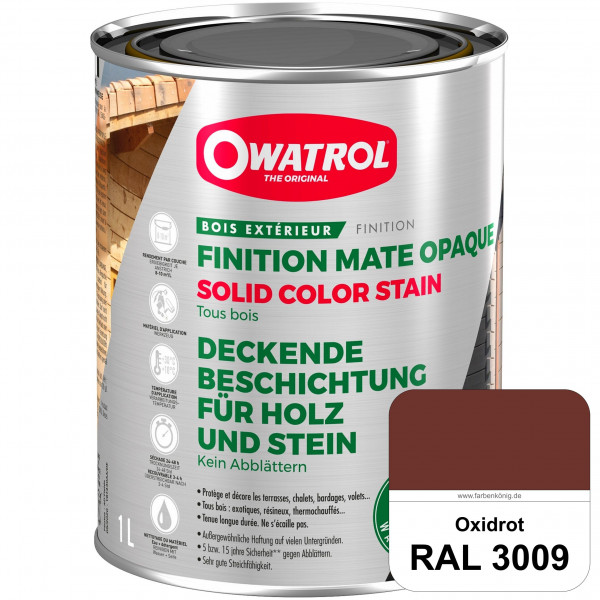 Solid Color Stain (RAL 3009 Oxidrot) deckende und matte Wetterschutzfarbe außen
