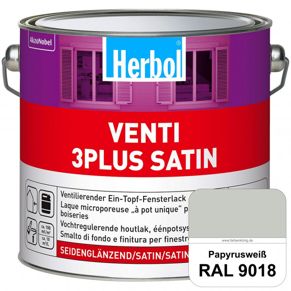 Venti 3Plus Satin (RAL 9018 Papyrusweiß) feuchtigkeitregulierender & seidenglänzender Ein-Topf-Fenst