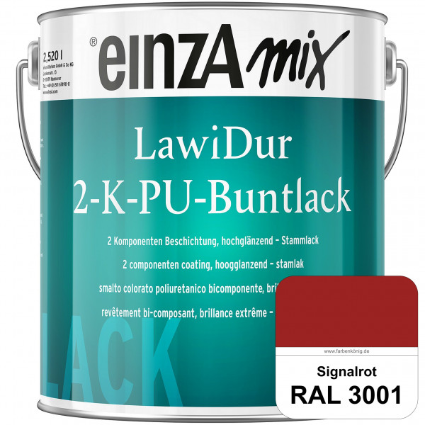 einzA LawiDur 2-K-PU-Buntlack - Hochglanz (RAL 3001 Signalrot)