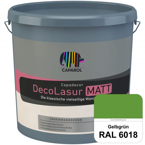 Capadecor DecoLasur Matt (RAL 6018 Gelbgrün) Matte Lasurfarbe auf Dispersionsbasis (innen)