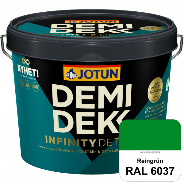 DEMIDEKK Infinity Details - Deckender Holzschutz (RAL 6037 Reingrün)
