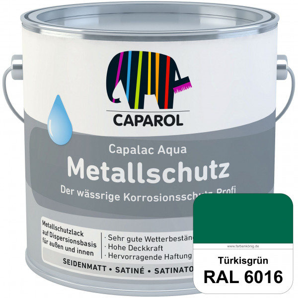 Capalac Aqua Metallschutz (RAL 6016 Türkisgrün) wasserbasierter Korrosionsschutz für Stahl & verzink