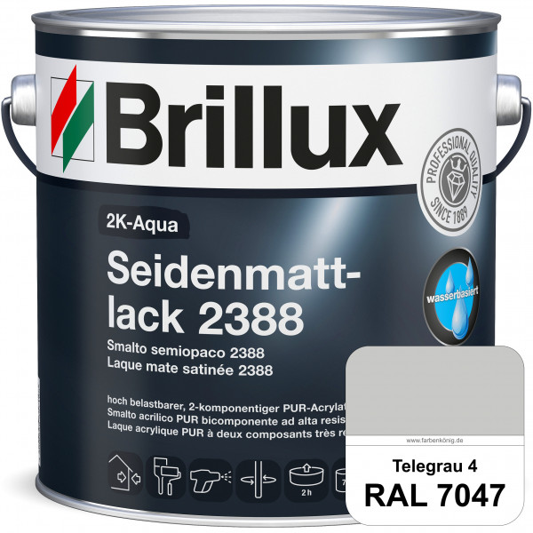 2K-Aqua Seidenmattlack 2388 (RAL 7047 Telegrau 4) mechanisch und chemisch hoch belastbar für außen &