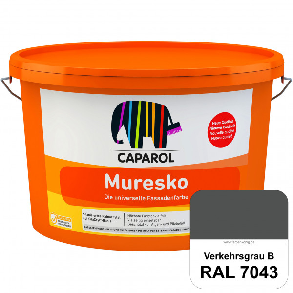 Muresko (RAL 7043 Verkehrsgrau B) Silanisierte Reinacrylat-Fassadenfarbe auf SilaCryl®-Basis