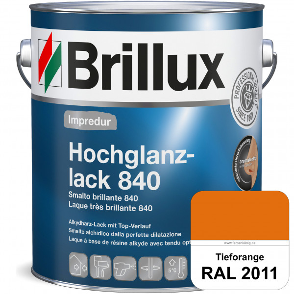 Impredur Hochglanzlack 840 (RAL 2011 Tieforange) für Holz- und Metallflächen (löselmittelhaltig) inn