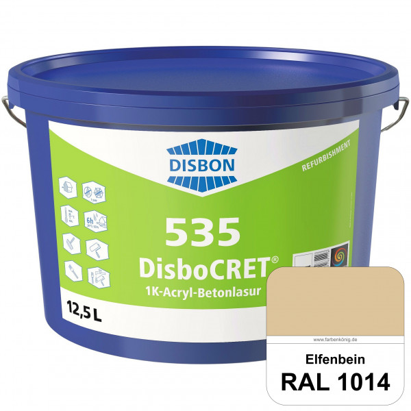 DisboCRET 535 1K-Acryl-Betonlasur (RAL 1014 Elfenbein) Schutzbeschichtung für Beton im Außenbereich