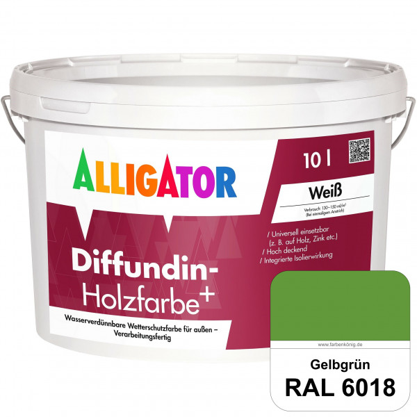 Diffundin-Holzfarbe+ (RAL 6018 Gelbgrün)