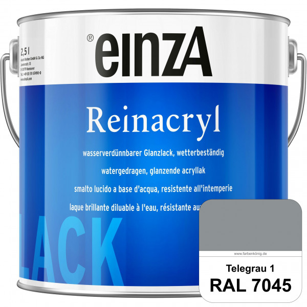 einzA Reinacryl (RAL 7045 Telegrau 1) wetterbeständige glänzende Acryl-PU-Lackfarbe
