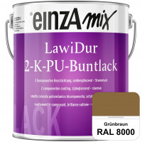einzA LawiDur 2-K-PU-Buntlack - Seidenglanz (RAL 8000 Grünbraun)