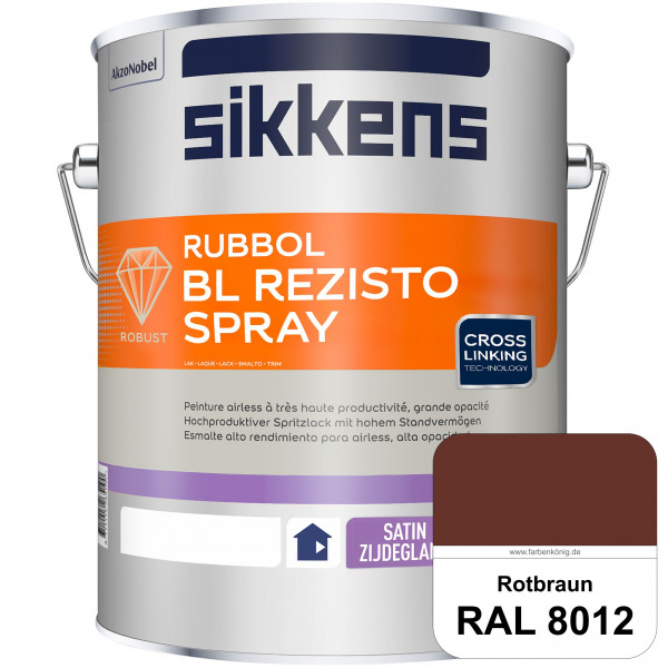 Rubbol BL Rezisto Spray (RAL 8012 Rotbraun) Hochwertiger, strapazierfähiger Airlesslack für (innen)
