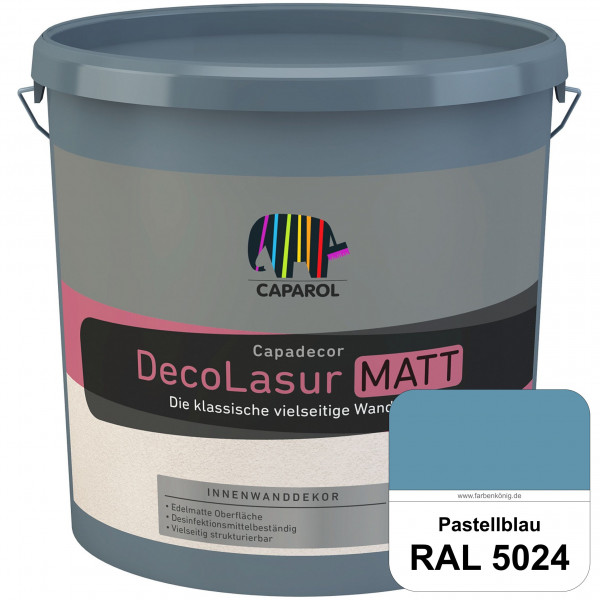 Capadecor DecoLasur Matt (RAL 5024 Pastellblau) Matte Lasurfarbe auf Dispersionsbasis (innen)