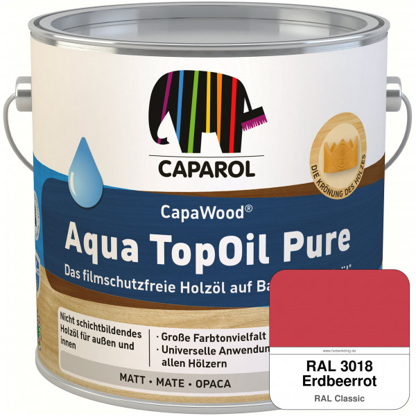 CapaWood® AquaTopOil Pure (RAL 3018 Erdbeerrot) - ersetzt CapaGreen Holz-Öl Aqua