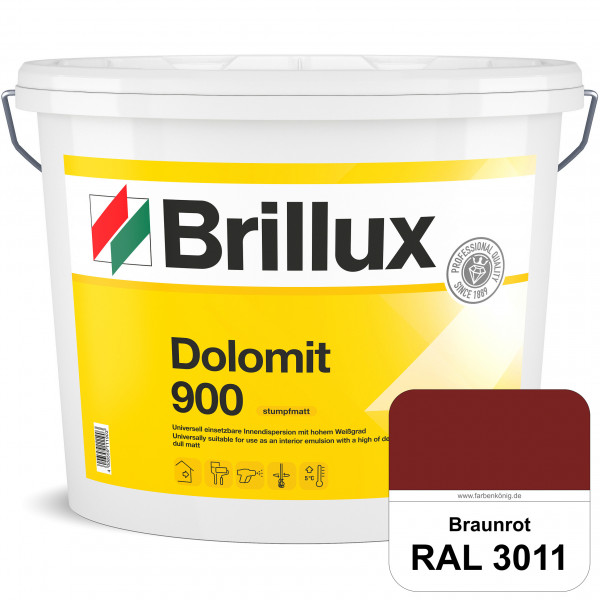 Dolomit 900 (RAL 3011 Braunrot) stumpfmatte Innen-Dispersionsfarbe mit gutem Deckvermögen
