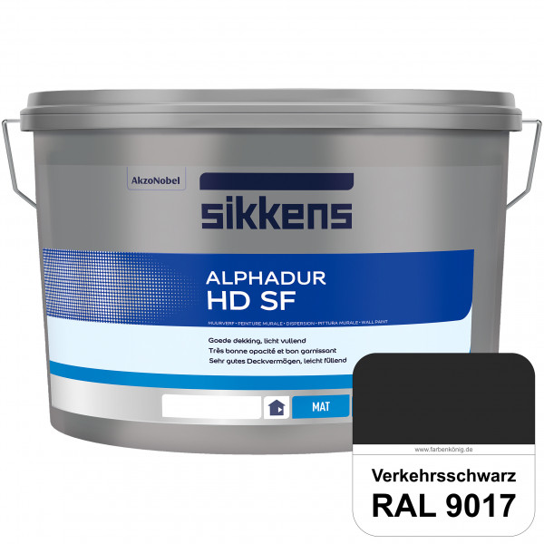 Alphadur HD SF (RAL 9017 Verkehrsschwarz) matte hochdeckende waschbeständige Innenwandfarbe