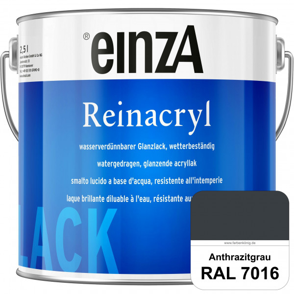 einzA Reinacryl (RAL 7016 Anthrazitgrau) wetterbeständige glänzende Acryl-PU-Lackfarbe