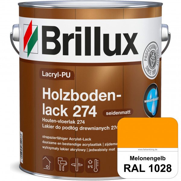 Lacryl-PU Holzbodenlack 274 (RAL 1028 Melonengelb) hochwertige & widerstandsfähige, deckende Versieg