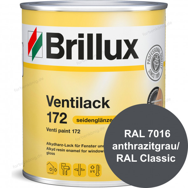 Ventilack Seidenglanz 172 (B-Ware) - 0,75 Liter (RAL 7016 Anthrazitgrau)
