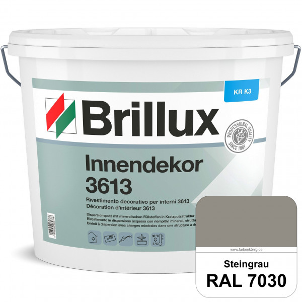 Innendekor ELF KR-K3 3613 (RAL 7030 Steingrau) Kratzputz nach zur Erzielung dekorativer und strapazi