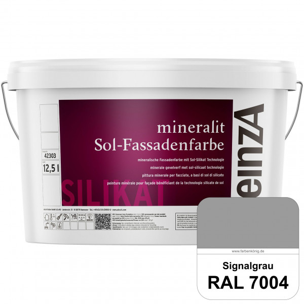 einzA mineralit Sol Fassadenfarbe (RAL 7004 Signalgrau) mineralische Fassadenfarbe mit Sol-Silikat T