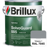 SolvoGuard 885 (RAL 7045 Telegrau 1) deckende oder lasierende seidenmatte Alkydharz-Holzfarbe für au