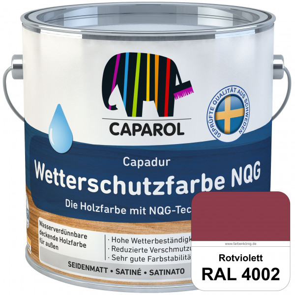 Capadur Wetterschutzfarbe NQG (RAL 4002 Rotviolett) Holzfarbe mit NQG-Technologie wasserbasiert für