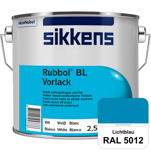 Rubbol BL Vorlack (RAL 5012 Lichtblau) Wasserbasierter, matter & umweltschonender Vorlack (innen)