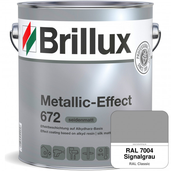 Metallic-Effect 672 (RAL 7004 Signalgrau) schnell trocknender Alkydharzlack für Metalleffekte (innen