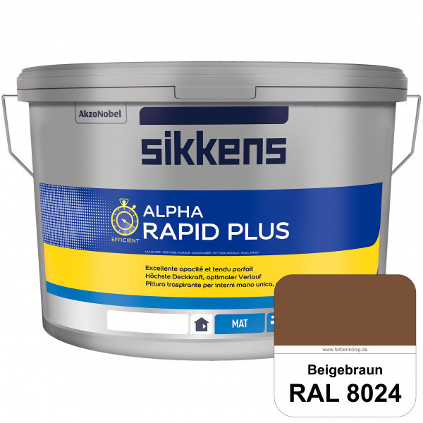 Alpha Rapid Plus (RAL 8024 Beigebraun) Hochwertige & stumpfmatte Wandfarbe für mittlere Belastungen