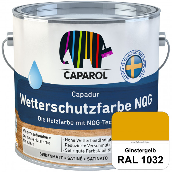 Capadur Wetterschutzfarbe NQG (RAL 1032 Ginstergelb) Holzfarbe mit NQG-Technologie wasserbasiert für