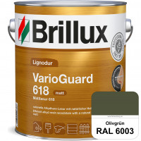 Mattlasur 618 (RAL 6003 Olivgrün) matte & wetterbeständige Lasur (lösemittelhaltig) für Laub- und Na