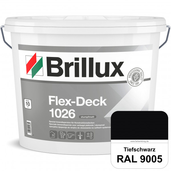 Flex-Deck ELF 1026 (RAL 9005 Tiefschwarz) Hochwertige Innendispersion für Decken mit Installationen
