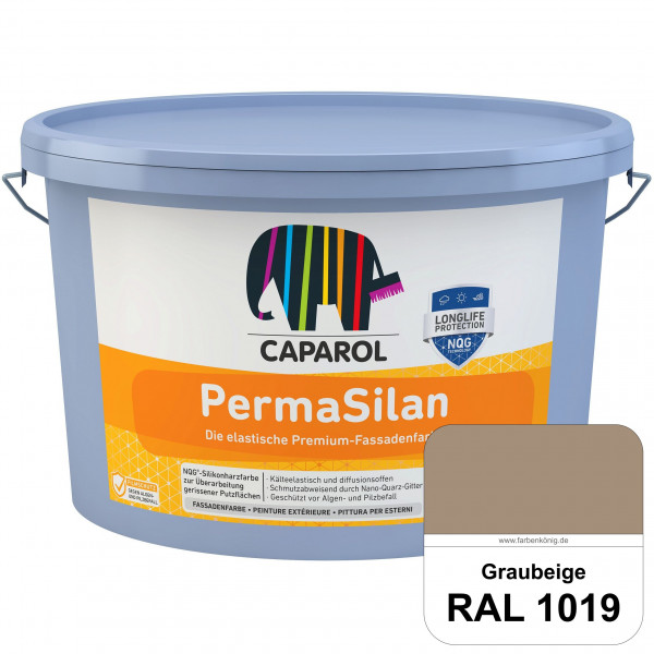 PermaSilan (RAL 1019 Graubeige) Elastische, diffusionsoffene Fassadenfarbe mit integrierter Nano-Qua