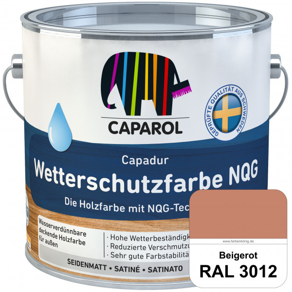 Capadur Wetterschutzfarbe NQG (RAL 3012 Beigerot) Holzfarbe mit NQG-Technologie wasserbasiert für au