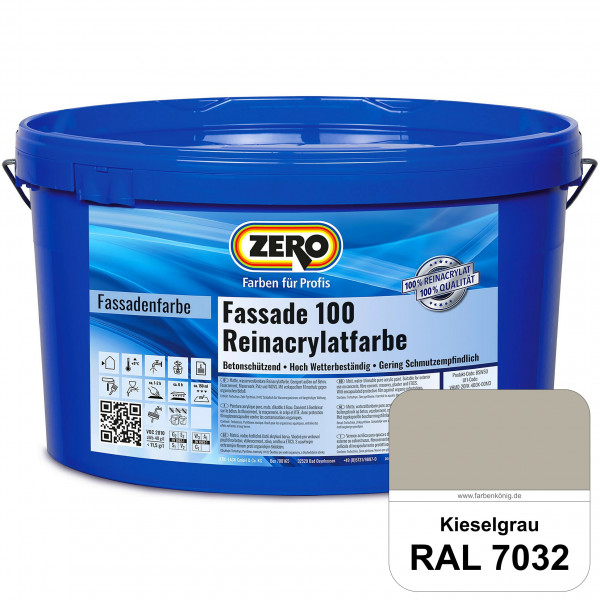 Fassade 100 Reinacrylatfarbe (RAL 7032 Kieselgrau)