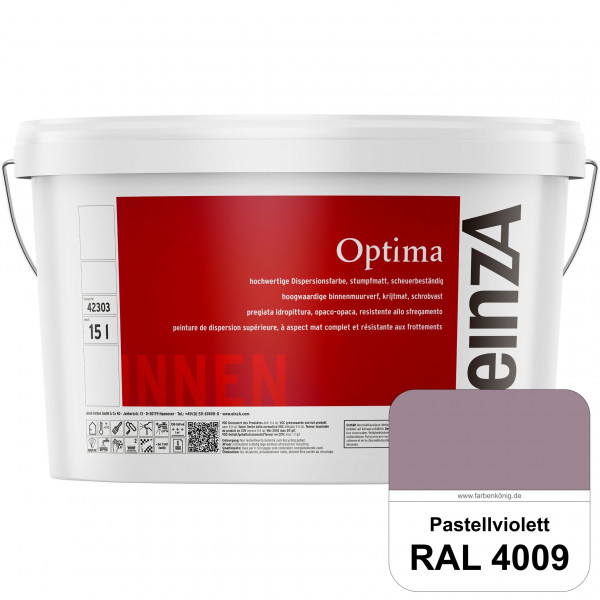 einzA Optima (RAL 4009 Pastellviolett) Stumpfmatte Dispersionsfarbe für hochwertige Anstriche